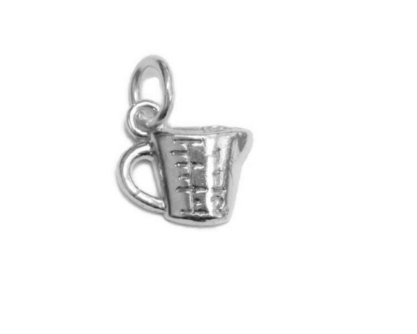 Measuring Cup Charm Pendant .925 Sterling Silver!!