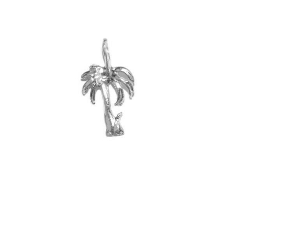 Tiny Palm Charm Pendant .925 Sterling Silver!!