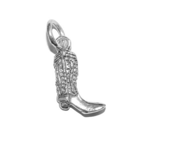 Cowboy Boot #5 Charm Pendant .925 Sterling Silver!!