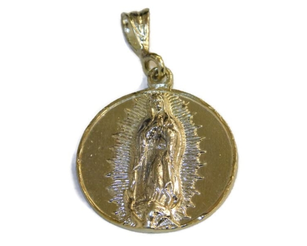 Virgin Mary Medallion 14k Yellow Gold