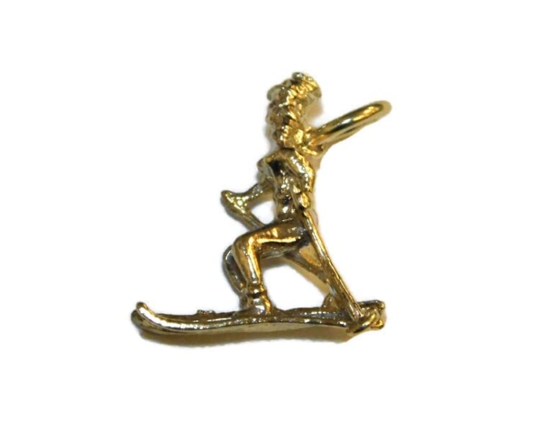 Ski Person Pendant 14k Yellow Gold!!