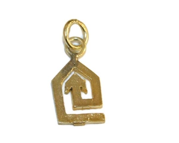 Abstract Shape Charm Pendant 14k Yellow Gold