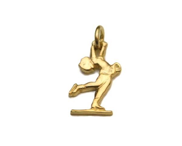 Female Ice Skater 14k Yellow Gold Charm pendant