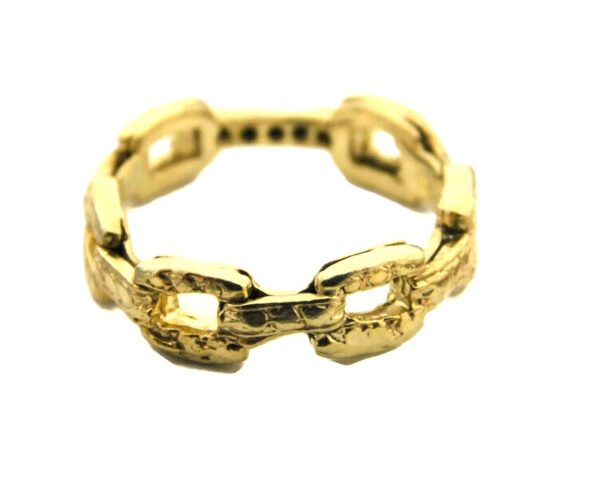14k Solid Yellow Gold Chain Link Ring