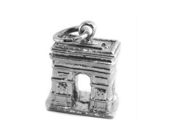 Arc de Triumph Charm Pendant .925 Sterling Silver