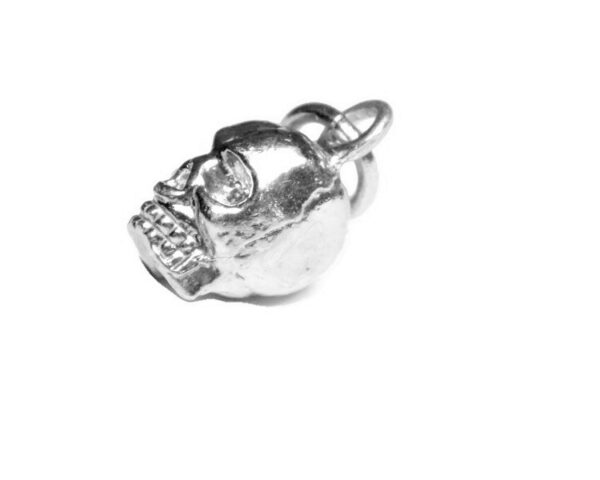 Skull Head Charm Pendant .925 Sterling Silver.