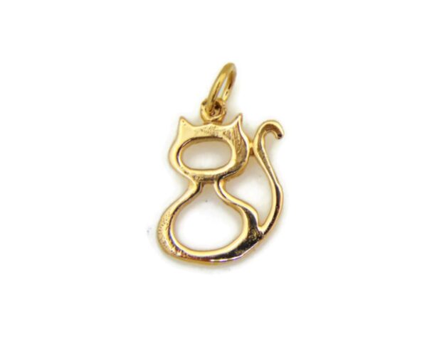 Cat Charm Pendant Yellow Gold