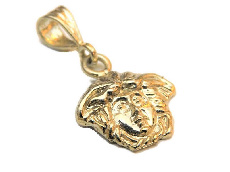 14K Gold Medusa Pendant
