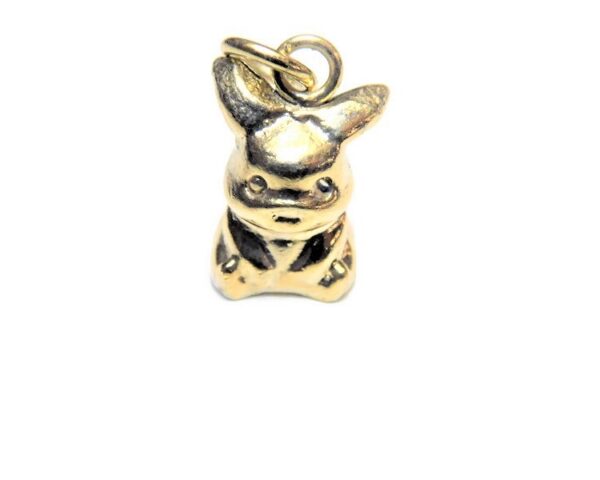 3D Pikachu Charm Pendant 14k Yellow Gold