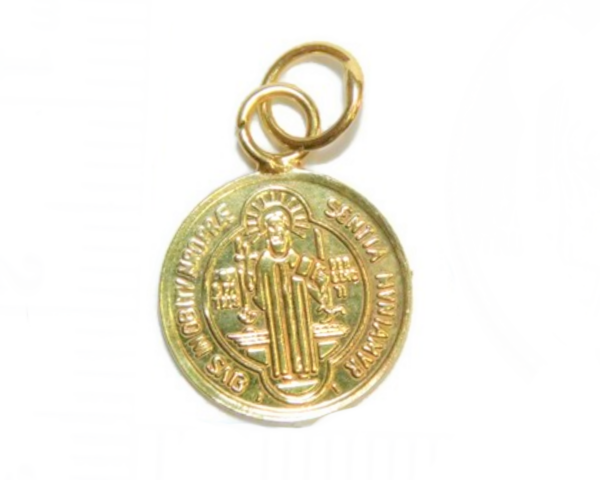 14k Yellow Gold Medium ST. Benedict Charm Pendant