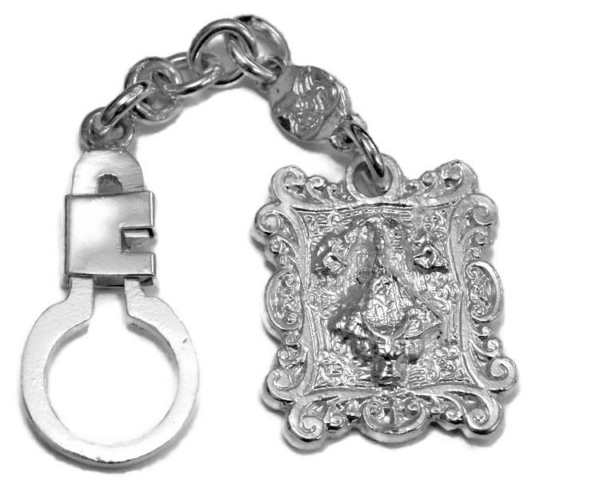 San Juan De los Lagos Virgin Keychain .925 Sterling Silver
