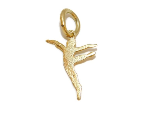 Dancer Silhouette Pendant Charm 14k Yellow Gold!!