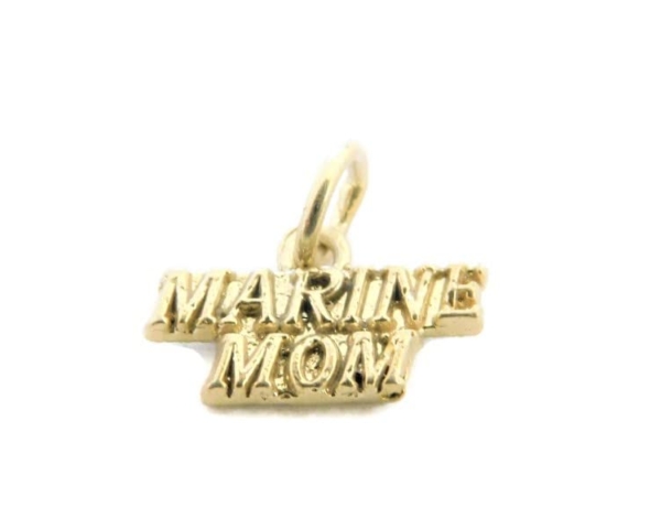 MARINE MOM Charm Pendant 14k Yellow Gold