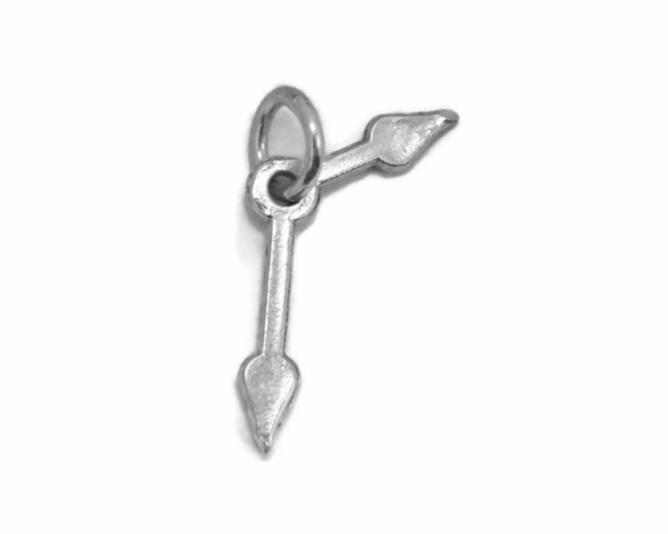 Clock Handles Charm Pendant .925 Sterling Silver