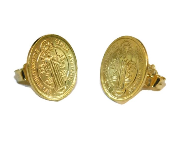 14k Yellow Gold Small ST. Benedict Earrings