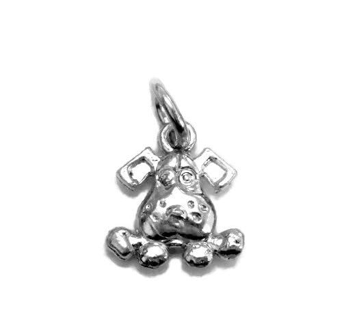 Toon Dog Charm Pendant .925 Sterling Silver