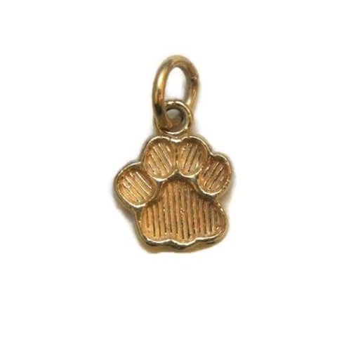 Paw Print Charm Pendant 14k Yellow Gold