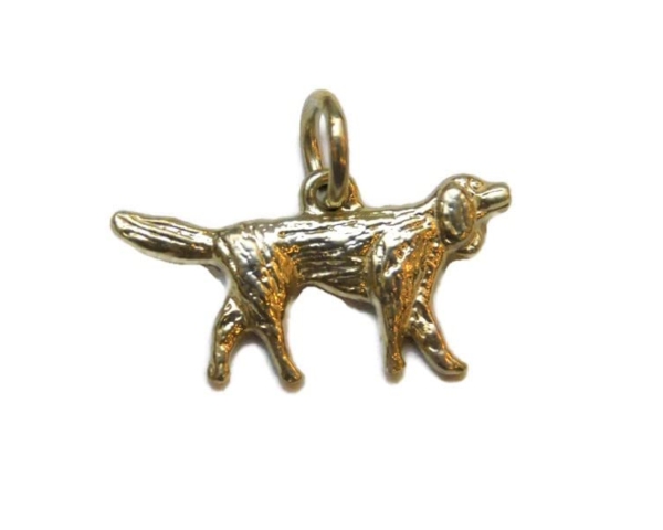 Labrador Retriever Dog Charm Pendant 14k Yellow Gold