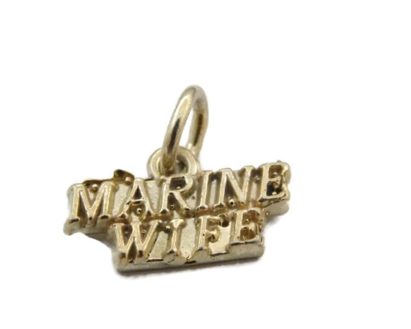 MARINE WIFE Charm Pendant 14k Yellow Gold
