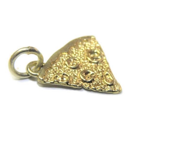 Slice of Pizza Pendant Charm 14k Yellow Gold