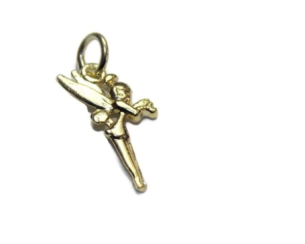 Fairy Holding Pixie Dust Her Hands Charm Pendant 14k Yellow Gold