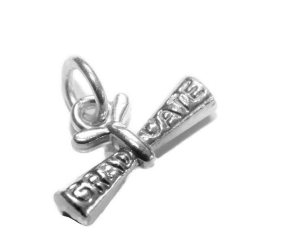 Graduate Diploma Charm Pendant .925 Sterling Silver