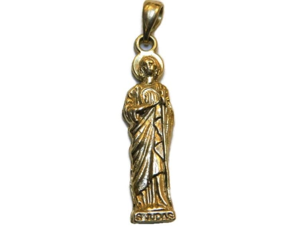 3D San Judas Pendant 14k Yellow Gold