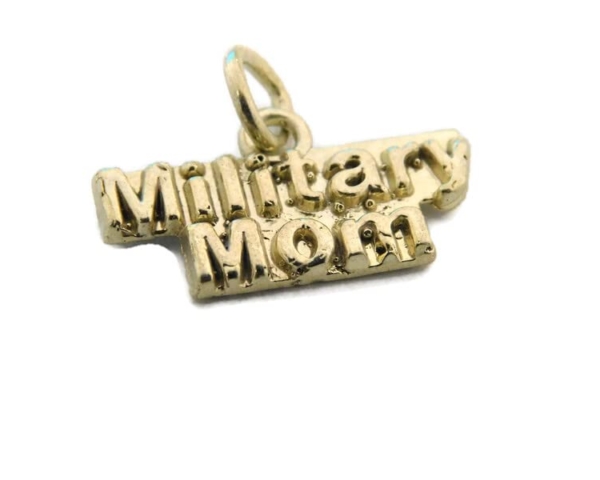 Military Mom Charm Pendant 14k Yellow Gold