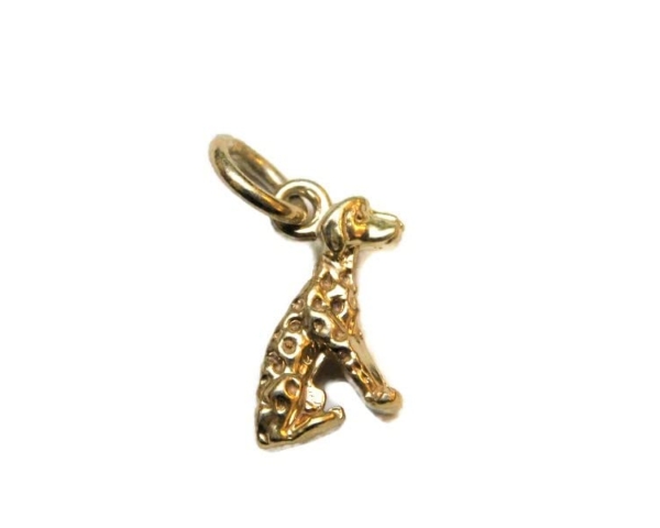 Dalmatian Dog Charm Pendant 14k Yellow Gold