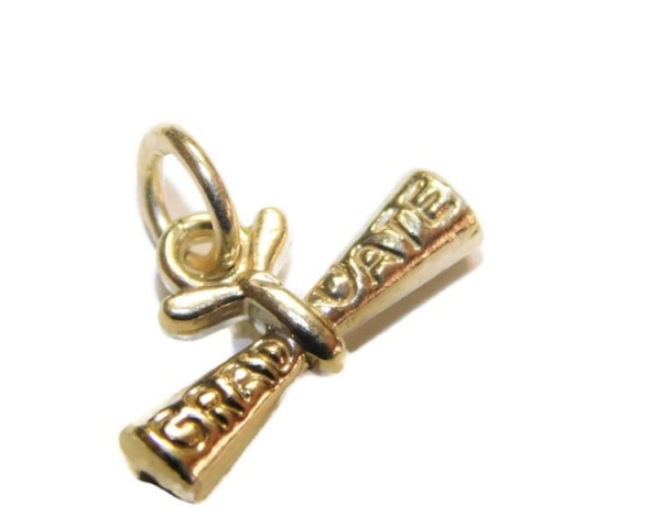 Graduate Diploma Charm Pendant 14k Yellow Gold