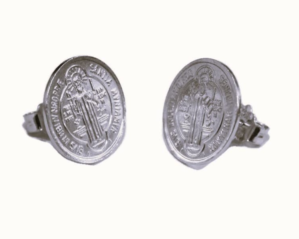 Sterling Silver .925 Small ST. Benedict Earrings