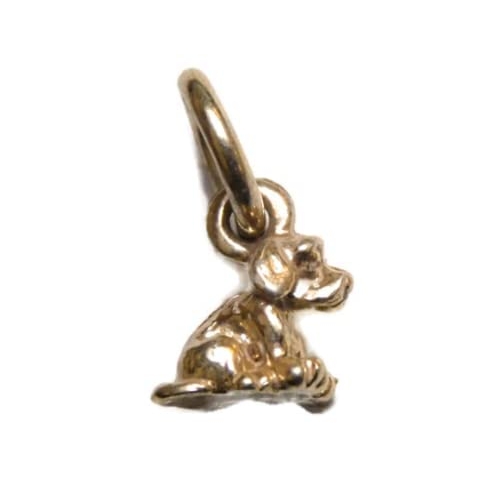 Tiny Golden Retriever Dog Charm Pendant 14k Yellow Gold