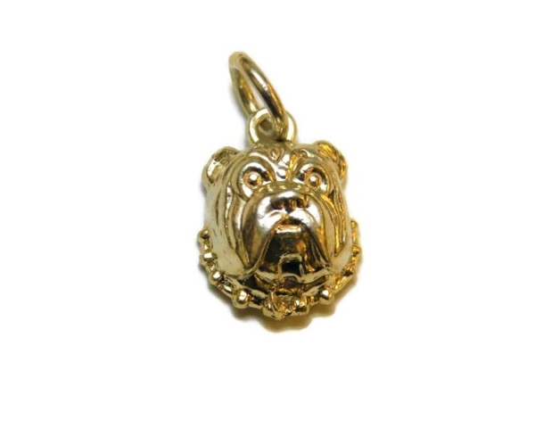 Bulldog Charm Pendant 14k Yellow Gold