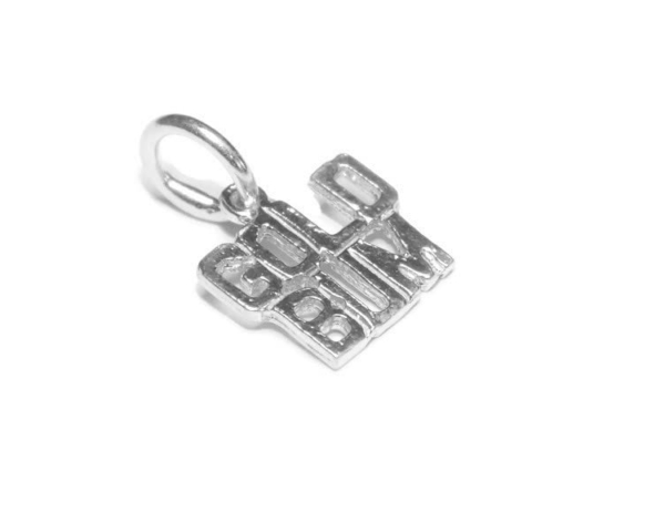 Gold Bum Pendant Charm .925 Sterling Silver