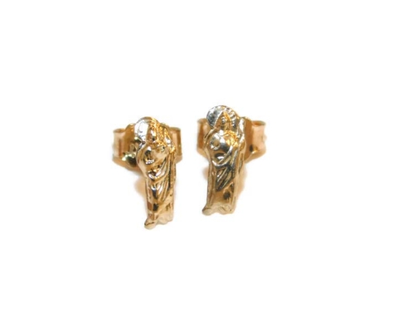 14k Yellow Gold Saint Jude (San Judas Tadeo) Earrings