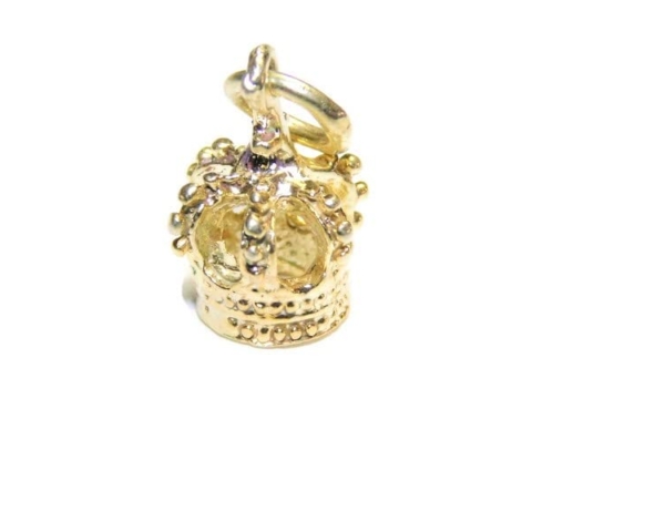 King Royal Crown Charm Pendant 14k Yellow Gold