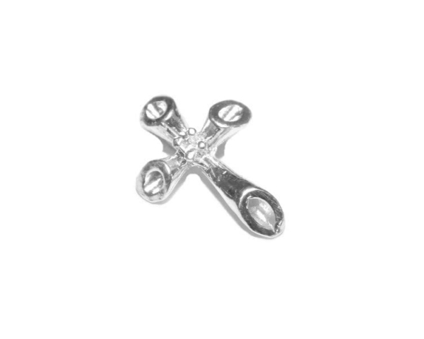 Tube Cross Pendant Charm,925 Sterling Silver