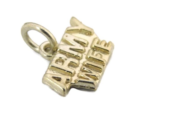 ARMY WIFE Charm Pendant 14k Yellow Gold