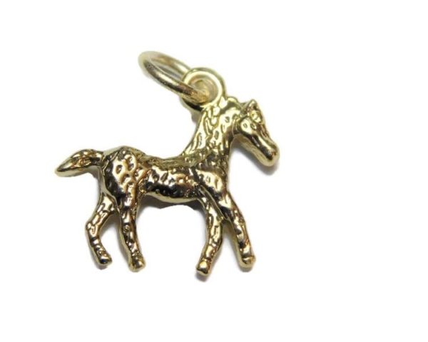 Foal Charm Pendant 14k Yellow Gold