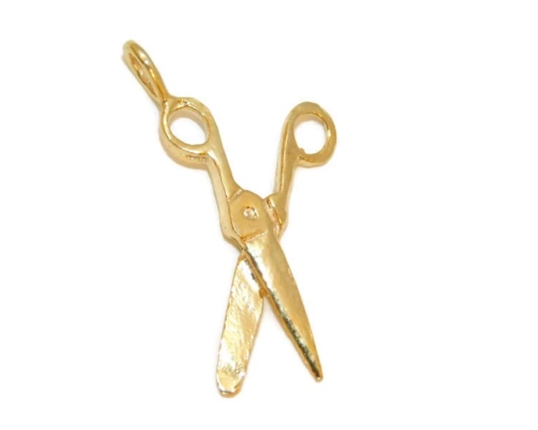 Scissors Charm Pendant 14k Yellow Gold