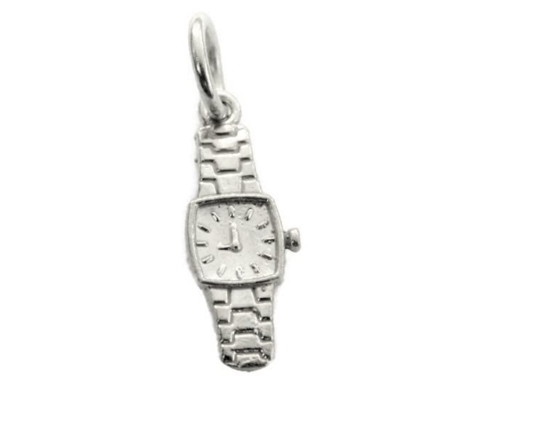 Vintage Wrist Watch Charm Pendant .925 Sterling Silver