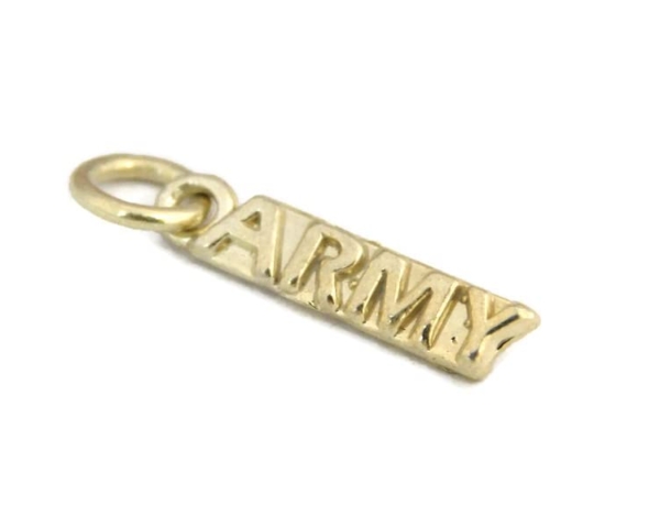Army Charm Pendant 14k Yellow Gold