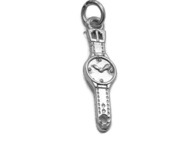 Wrist Watch Charm Pendant .925 Sterling Silver