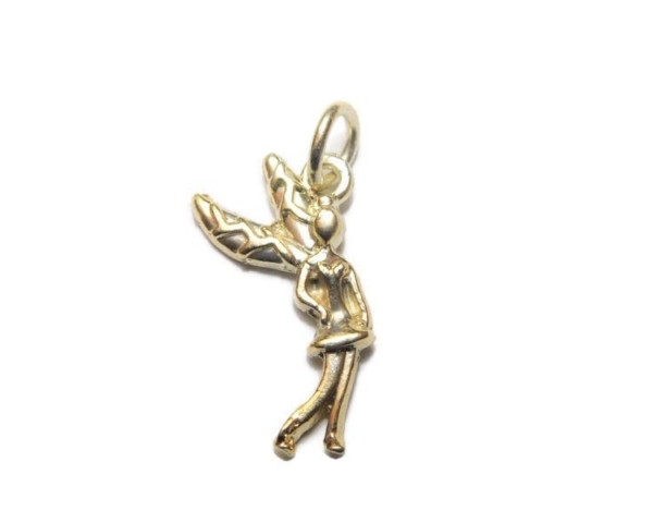 Fairy Pendant Charm 14k Yellow Gold