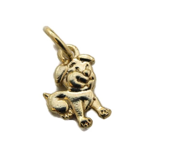 Puppy Charm Pendant 14k Yellow Gold