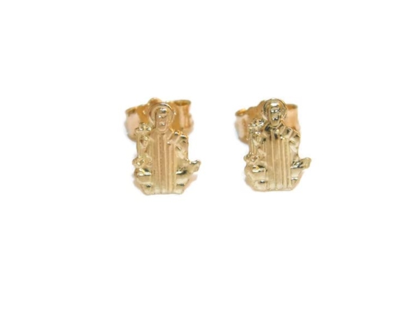 14k Yellow Gold Saint Benedict (San Benito) Earrings