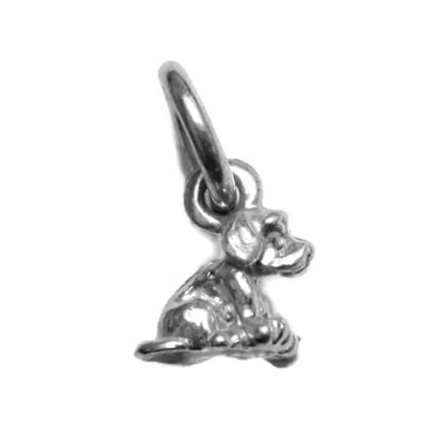 Tiny Golden Retriever Dog Charm Pendant .925 Sterling Silver