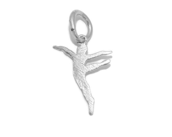 Dancer Silhouette Pendant Charm .925 Sterling Silver