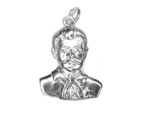 Jesus Malverde Figure Religious Sinaloa Pendant .925 Sterling Silver!!