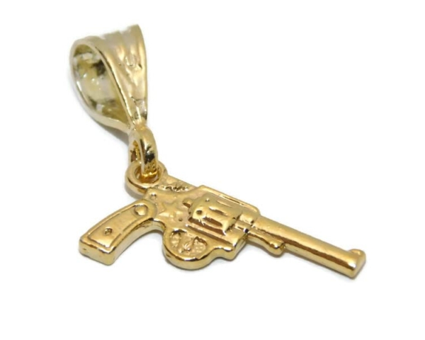 14k Solid Gold S&W 17-8 22LR Revolver Charm Pendant.